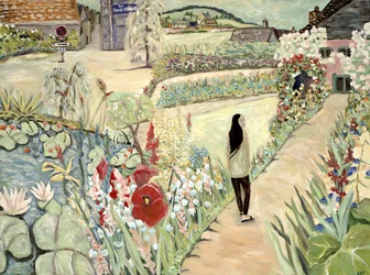 Nita i Giverny, 2017 (akryl på lerret)