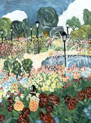 Rosehage, 2019 (akryl på lerret)