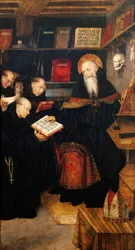 St Augustine lærer eremitter, av Defendente Ferrari (aktiv fra ca 1500-1535), panel