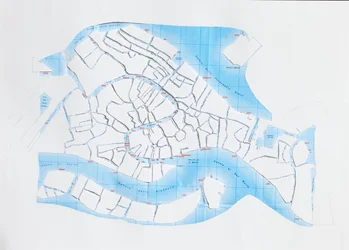 Venice Liquid Streets, 2008 (papirkuttet collage)