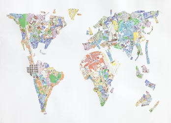 Venice World, 2008 (collage på papir)