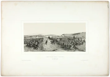 Den franske hæren ankommer Maglianella, fra Souvenirs of Italy: Expedition to Roma