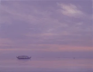 Fiskebåt på Vembanad Lake, Kerala