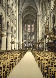 Notre Dame, interiør, Paris, Frankrike, ca. 1890-1900 ( fotomekanisk trykk)