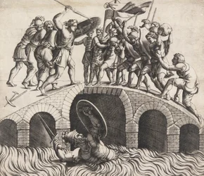 Horatio Coclès Saving Himself by Swimming, 1500-tallet.