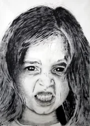 Manuela 2 (barneserie), 2008 (akryl på papir)