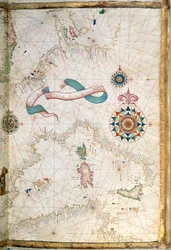 Korsika, Sardinia og Sicilia, detalj fra et verdensatlas, 1565