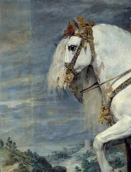 Rytterportrett av Isabelle av Frankrike (1602-1644), kone til Filip IV av Spania i 1616 Detalj. Maleri av Diego Velasquez (1599-1660) 1635 Søn. 3,01x3,14 m Madrid, Musee du Prado