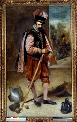 Portrett av en narr kjent som Don Juan av Østerrike. Maleri av Diego Rodriguez de Silva og Velasquez (1599-1660)