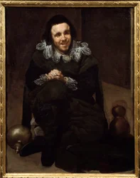 Portrett av Jester Don Juan Pumpkins. Maleri av Diego Rodriguez de Silva og Velasquez (1599-1660)