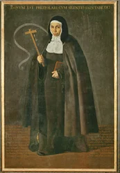 Den ærverdige moren Jeronima de la Fuente, nonne i klosteret Santa Isabel de los Reyes... (maleri på lerret)