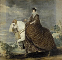 Dronning Elizabeth av Bourbon til hest