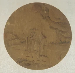 Landskap: to figurer, Qing-dynastiet, 1700-tallet.