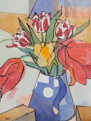 Tulipaner (akvarell og blekk)
