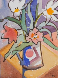 Tulipaner (akvarell og blekk)