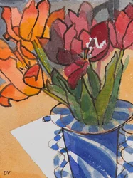 Tulipaner (akvarell og blekk)