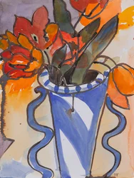 Tulipaner (akvarell og blekk)