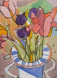 Tulipaner (akvarell og blekk)
