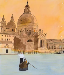 Venezia, hilsen (akvarell og blekk)