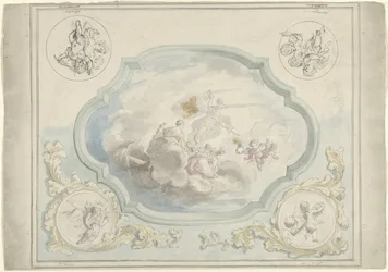 Design for et takmaleri med Charitas og Pax