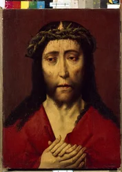 Ecce Homo (Her er mannen). Maleri av Dirck (Dieric, Dirk) Bouts le Vieux (den eldste) (1410-1475), olje på tre. Flamsk primitiv kunst 1400-tallet. State Hermitage, St. Petersburg