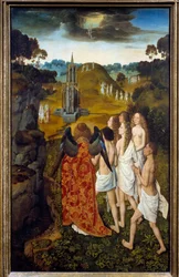 Veien til himmelen eller de utvalgtes himmelfart. Maleri på tre av Dirck (Dieric, Dirk) Bouts den eldre (1410-1475), 1450, italiensk skole. 1,15 x 0,7 m, Lille, Musée des Beaux-Arts