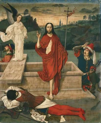 Kristi oppstandelse, ca. 1455 (søl på lin)