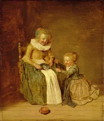 Barn med en katt, 1631
