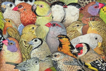 Patchwork-Birds, 1995 (akryl på panel)