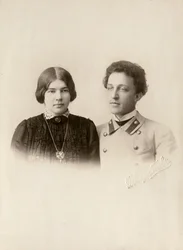 Alexander Blok, russisk poet, med sin kone Lyuba, ca 1900-tallet