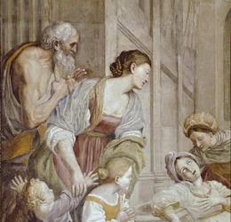 Story of St. Cecilia: Death of St. Cecilia, detalj (Fresco