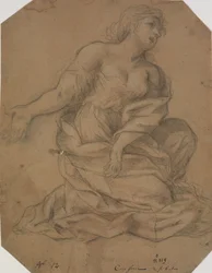 Putti, en engel i halvfigur og et kvinnelig hode. Studer for en kunngjøring