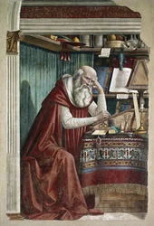 Saint Jerome i hans arbeidsrom - Fresco