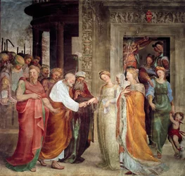 Vår Frues bryllup. Maleri av Domenico Beccafumi (1486-1551)