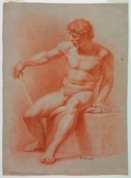 Tegning, Tegning, Naken, ca. 1740