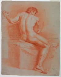 Tegning, naken, ca. 1740