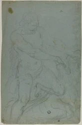 Samson og løven (rekto); Jomfru Maria med høyre arm forlenget (verso)