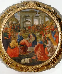 Tilbedelse av de vise menn (tempera på tre)