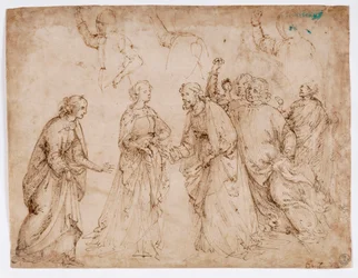 Jomfru Marias forlovelse, studie for et veggmaleri (fresko)