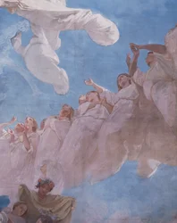 The Assumption, freskomaleri av Domenico Morelli (1823-1901), taket i det kongelige kapellet i Assunta, Det kongelige palasset i Napoli (UNESCOs verdensarvliste