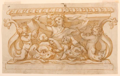 Tegning, Fontenebasseng, 1650–75