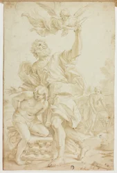 Isaks offer (rekto); figurskisser (verso)