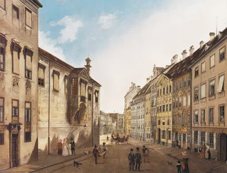 Residenzstrasse mot Max-Joseph-Platz i 1826