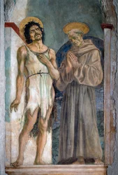 Døperen Johannes og Frans av Assisi - freskomaleri