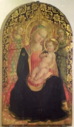 Madonna of Ydmykhet med to engler, 1460 (panel)