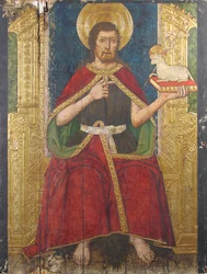 Panel med døperen Johannes på tronen fra Retable, 1400-tallet.