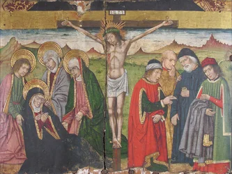 Panel med The Crucifixion fra Retable, 1400-tallet.