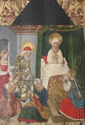 Panel med fødselen til døperen Johannes fra Retable, 1400-tallet.