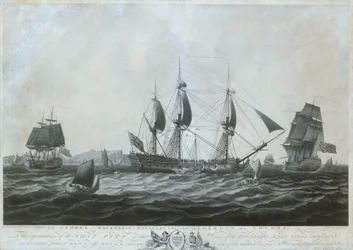 «Pitt» (ca. 1787) nær Dover på vei tilbake fra Kina i 1787