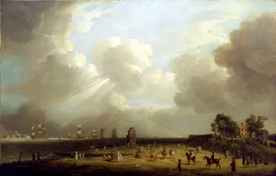 Prinsesse Charlottes (1766–1828) ankomst til Harwich, september 1761. Olje på lerret